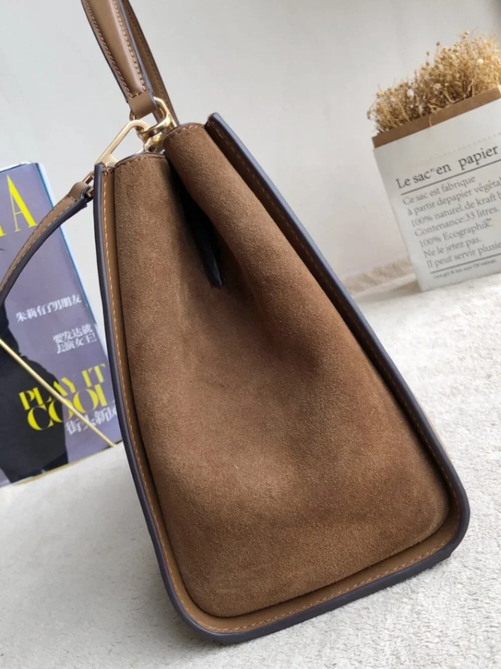 Tory Burch Eleanor Brown Leather Shoulder Bag